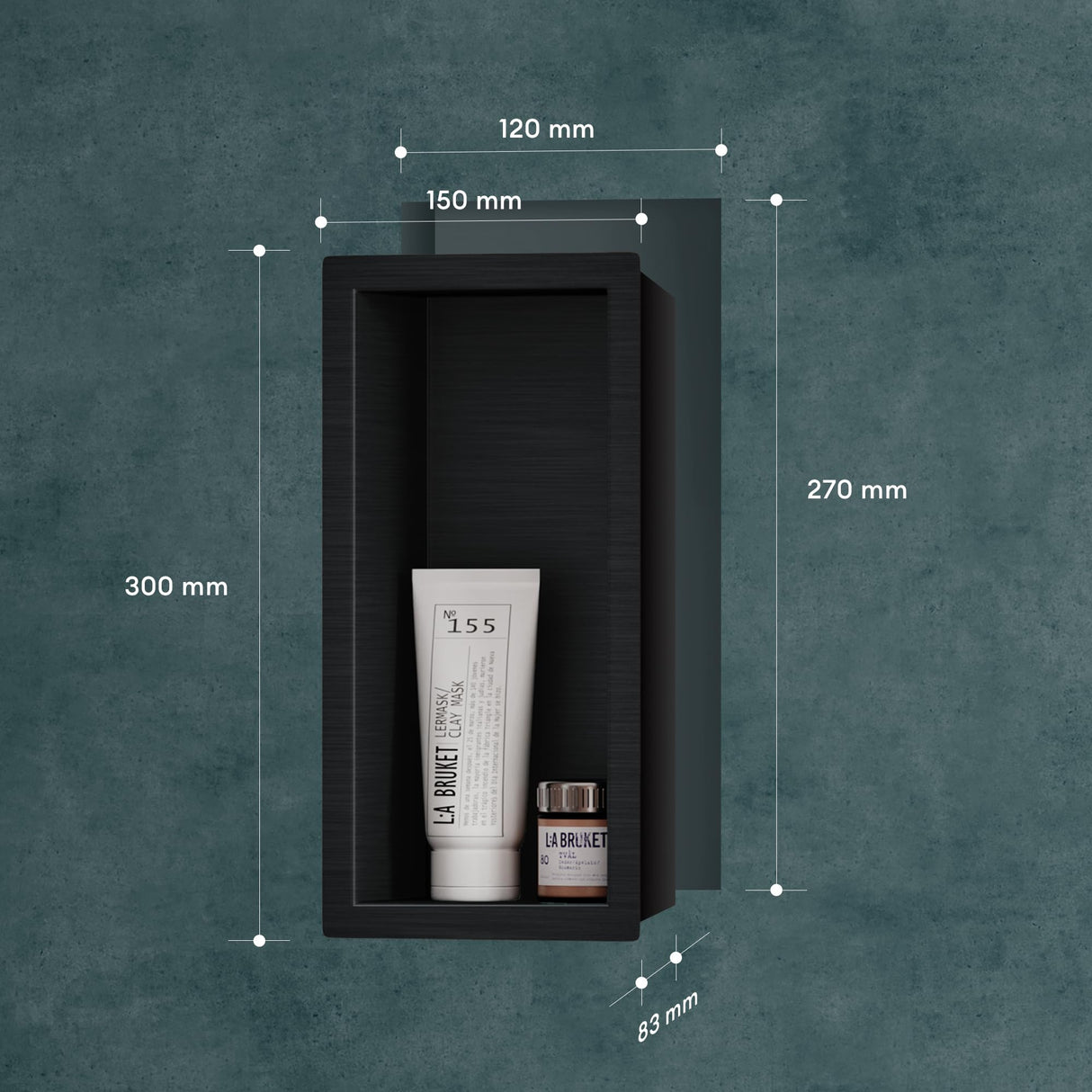 glasvilla Duschnische Bad  Wandnische befliesbar aus Edelstahl Duschregal einfache Montage