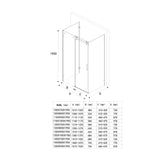 glasvilla U-Form Duschkabine Rahmenlos 195cm Schiebetür Duschabtrennung 8mm ESG Nano Klarglas 4-Punkt Halterung Duschwand Rav17-2UK