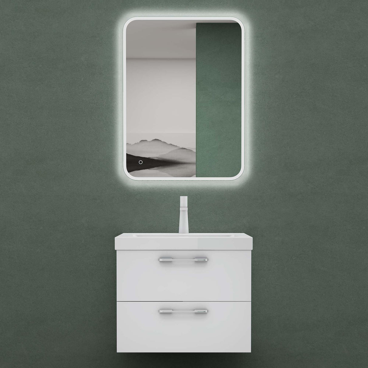 glasvilla Badezimmermöbel 2-teilig: Waschbecken und Unterschrank montagefertig Bavaria