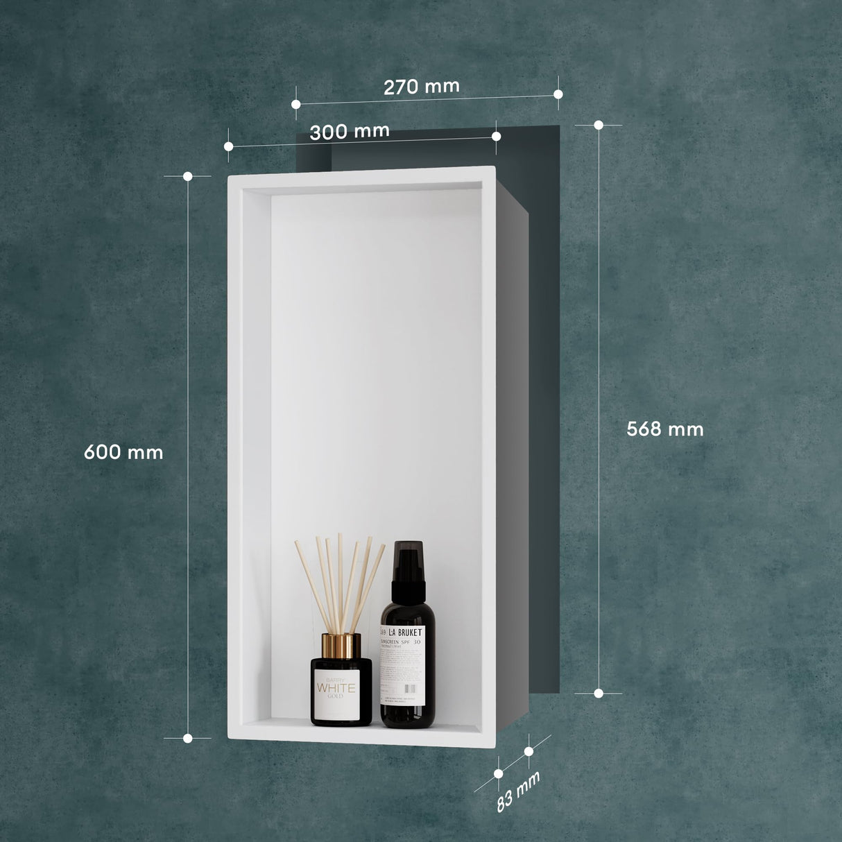 glasvilla Duschnische Bad  Wandnische befliesbar aus Edelstahl Duschregal einfache Montage