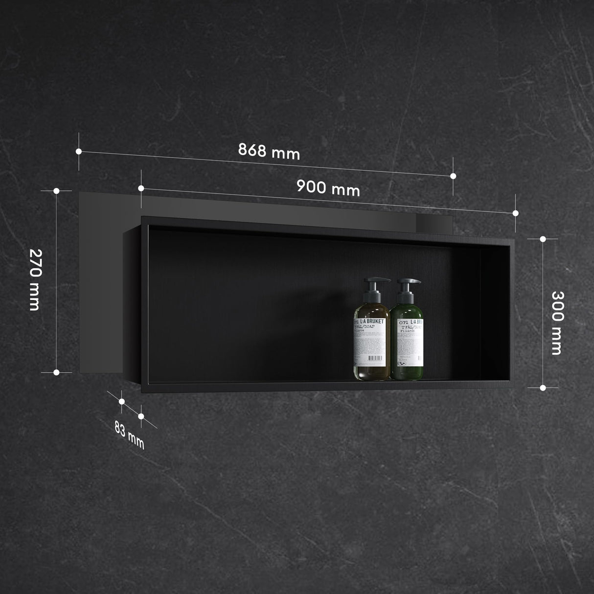 glasvilla Duschnische Bad  Wandnische befliesbar aus Edelstahl Duschregal einfache Montage