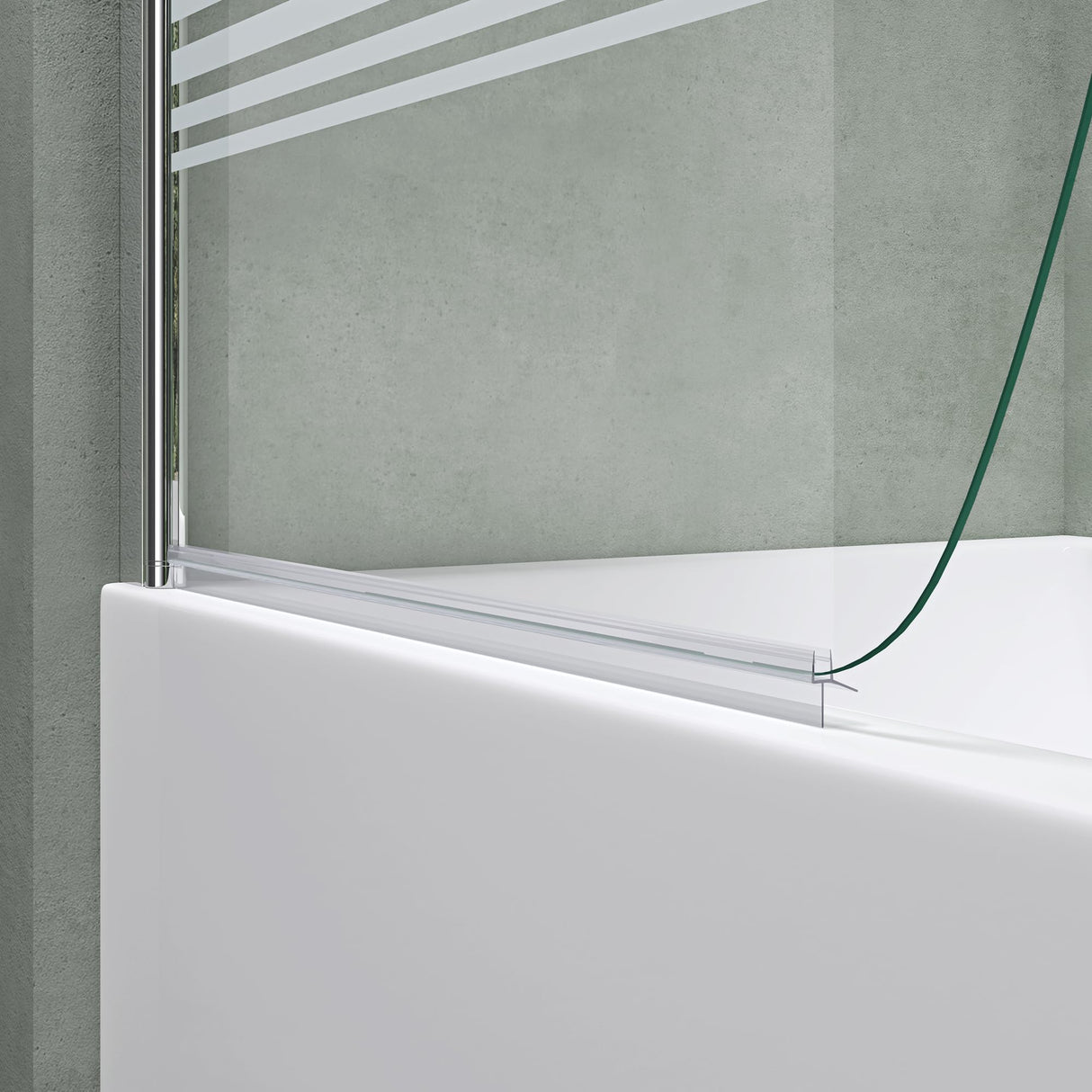 glasvilla Duschwand für Badewanne Badewannenwand faltbar 180° Sicherheitsglas mit NANO 90x140cm Badewannentrennwand Badewannenaufsatz Cortona112