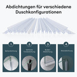 glasvilla Duschdichtung Duschlippe | Duschtürdichtung 6mm - 8mm Glasstärke | Ersatzdichtung Duschtür Duschwand gerade