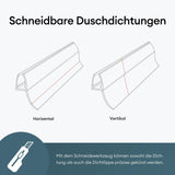 glasvilla Duschdichtung Duschlippe | Duschtürdichtung 6mm - 8mm Glasstärke | Ersatzdichtung Duschtür Duschwand gerade