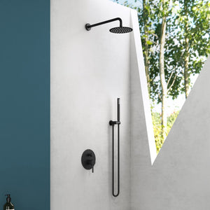 Sistema de Ducha Glasvilla  Negro Mate con Ducha de Lluvia Ø19 cm