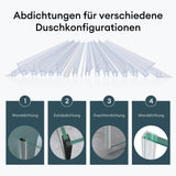 glasvilla Duschdichtung Dichtung Dusche Glastür für 6mm - 10mm Glasstärke Ersatzdichtung Duschwand Wanddichtung