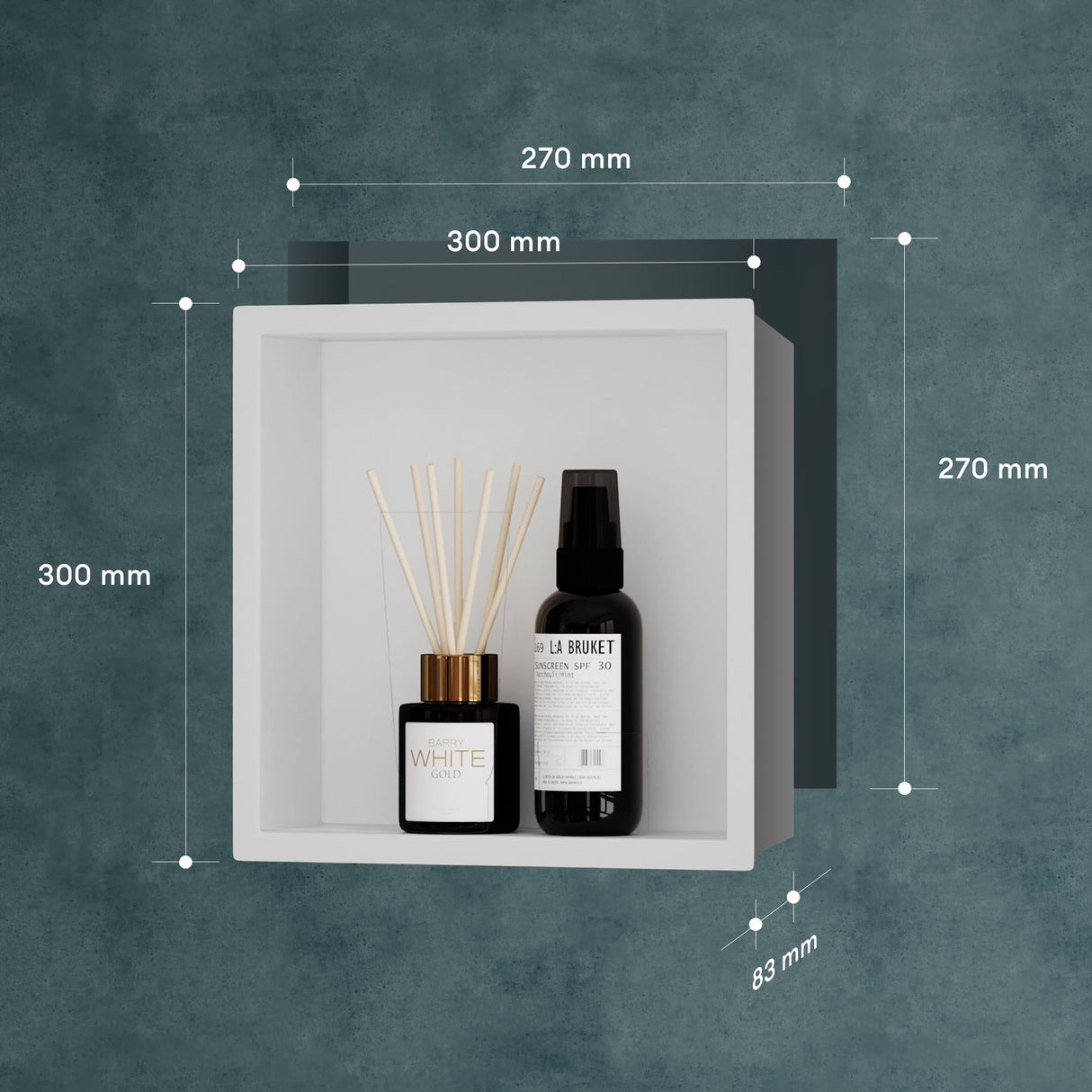 glasvilla Duschnische Bad  Wandnische befliesbar aus Edelstahl Duschregal einfache Montage