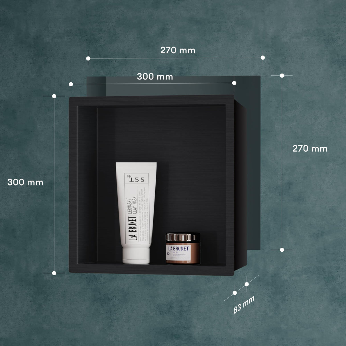 glasvilla Duschnische Bad  Wandnische befliesbar aus Edelstahl Duschregal einfache Montage