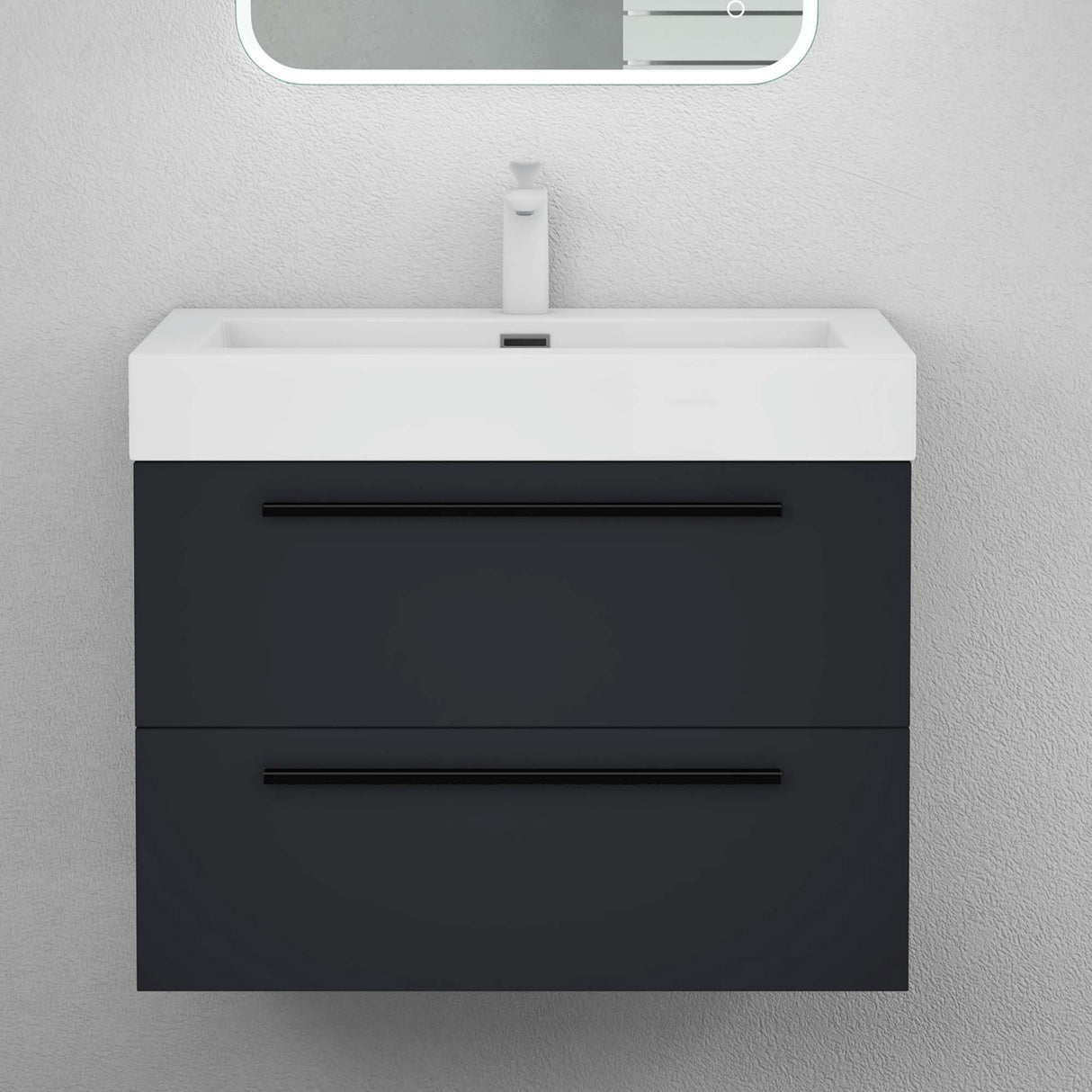 glasvilla Badmöbel-Set Waschbeckenunterschrank Waschtisch mit Unterschrank inkl. Mineralguss-Waschbecken Quadratto