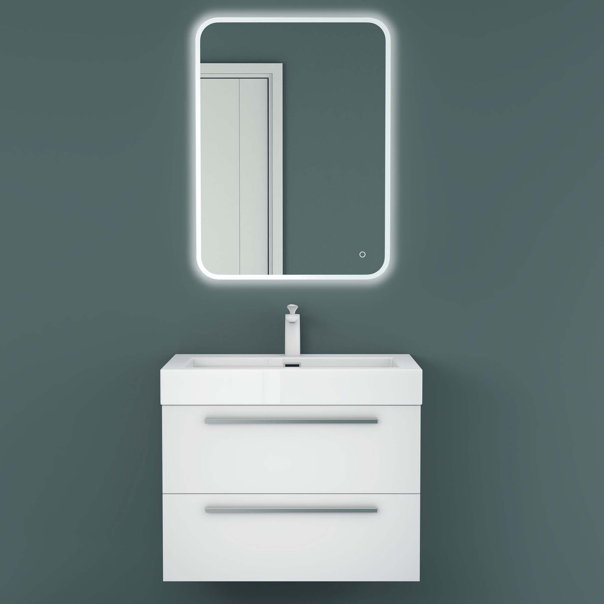 glasvilla Badmöbel-Set Waschbeckenunterschrank Waschtisch mit Unterschrank inkl. Mineralguss-Waschbecken Quadratto