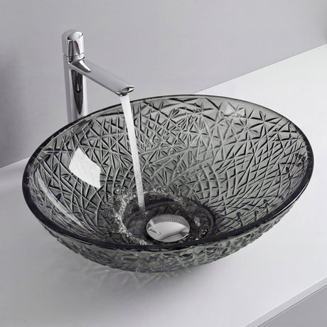 glasvilla Waschbecken Glas Aufsatzwaschbecken Glaswaschbecken Handwaschbecken Waschschale Oval Minerva08