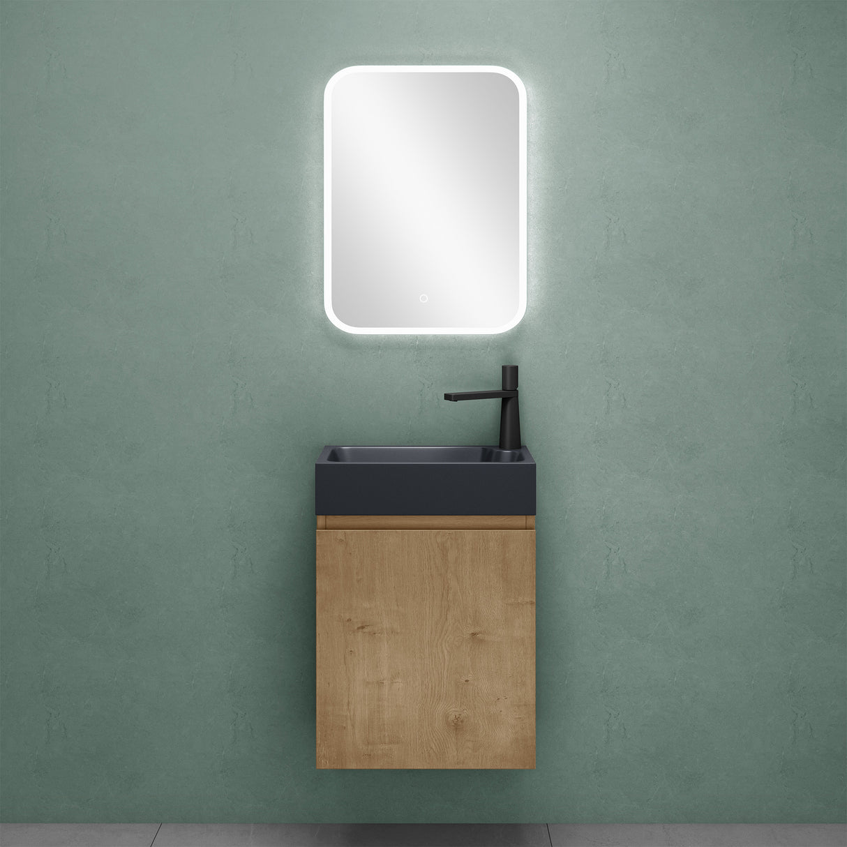 glasvilla Badmöbelset Badezimmermöbel bestehend aus Waschbecken in Anthrazit Matt und Waschbeckenunterschrank BTH: 46x26x63cm Pisa02