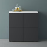 glasvilla Möbel Kommode Aufbewahrungsschrank mit 4 Türen Sideboard Schrank Mehrzweckschrank Schrank04