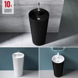 glasvilla Design Standwaschbecken aus Mineralguss Waschbecken Standwaschtisch Waschtisch Waschplatz Col35