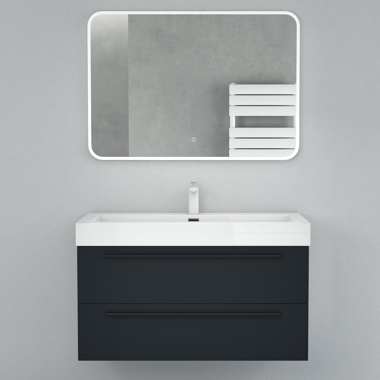 glasvilla Badmöbel-Set Waschbeckenunterschrank Waschtisch mit Unterschrank inkl. Mineralguss-Waschbecken Quadratto