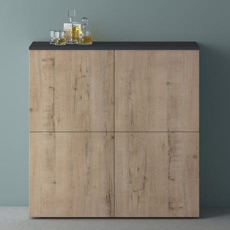 glasvilla Möbel Kommode Aufbewahrungsschrank mit 4 Türen Sideboard Schrank Mehrzweckschrank Schrank04