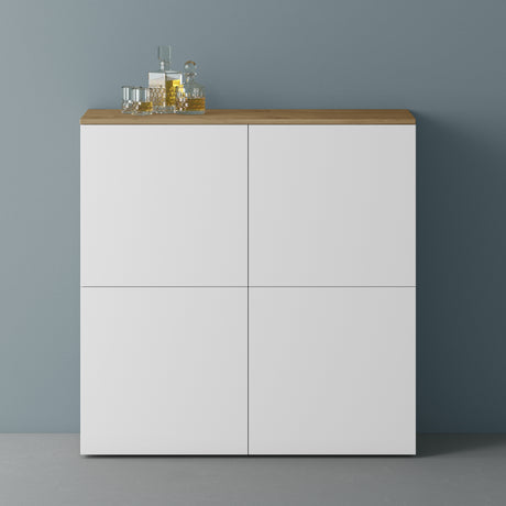 glasvilla Möbel Kommode Aufbewahrungsschrank mit 4 Türen Sideboard Schrank Mehrzweckschrank Schrank04