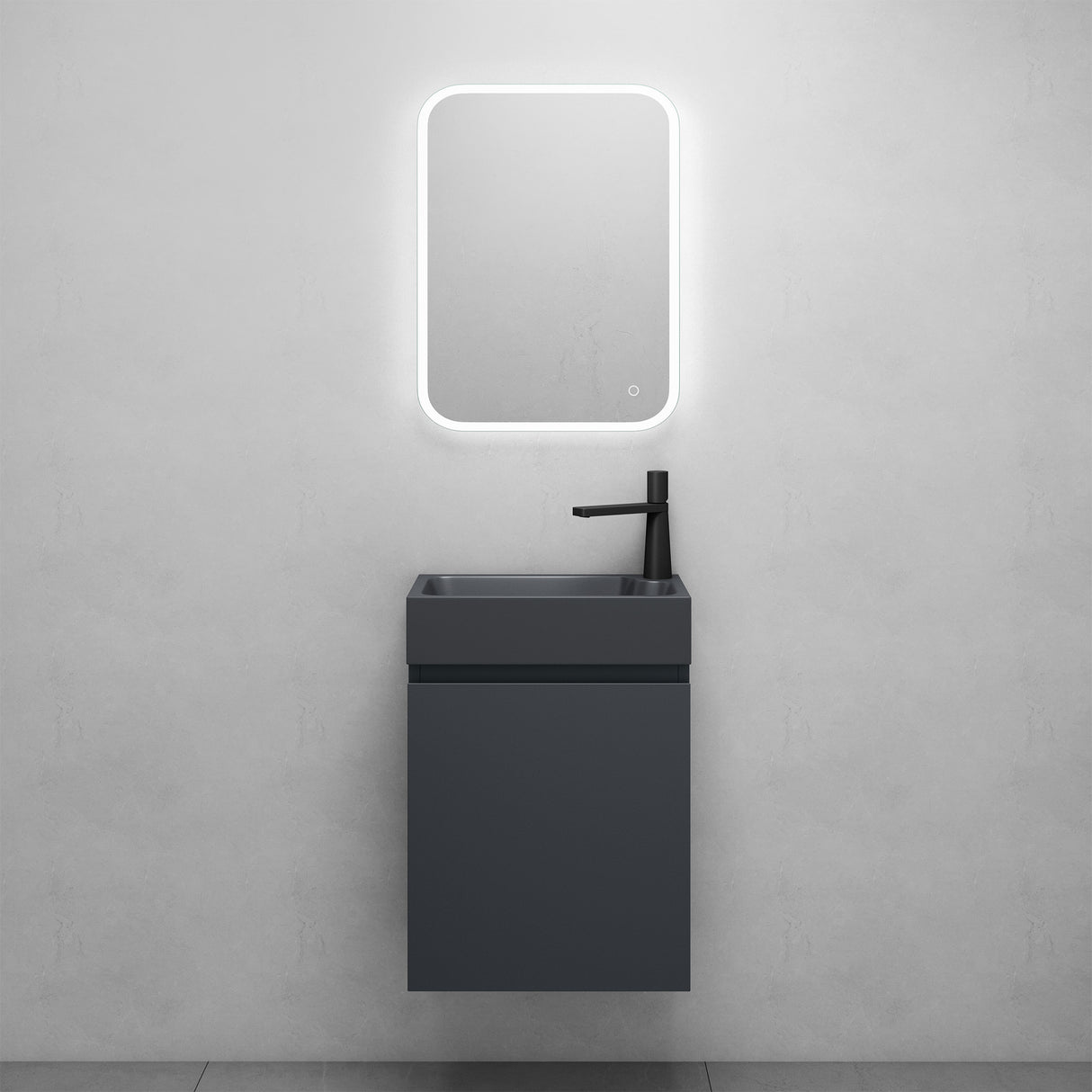 glasvilla Badmöbelset Badezimmermöbel bestehend aus Waschbecken in Anthrazit Matt und Waschbeckenunterschrank BTH: 46x26x63cm Pisa02