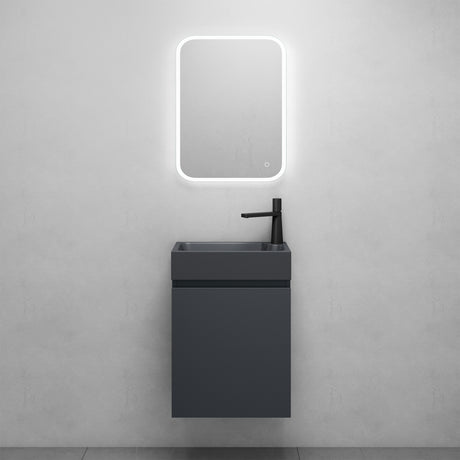 glasvilla Badmöbelset Badezimmermöbel bestehend aus Waschbecken in Anthrazit Matt und Waschbeckenunterschrank BTH: 46x26x63cm Pisa02