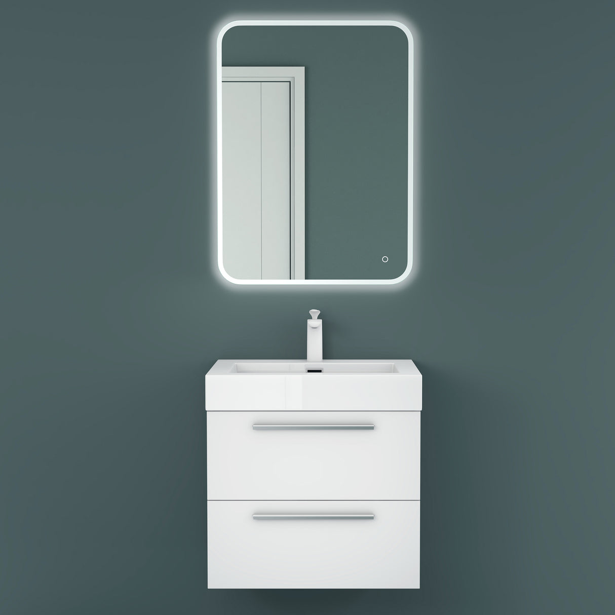 glasvilla Badmöbel-Set Waschbeckenunterschrank Waschtisch mit Unterschrank inkl. Mineralguss-Waschbecken Quadratto