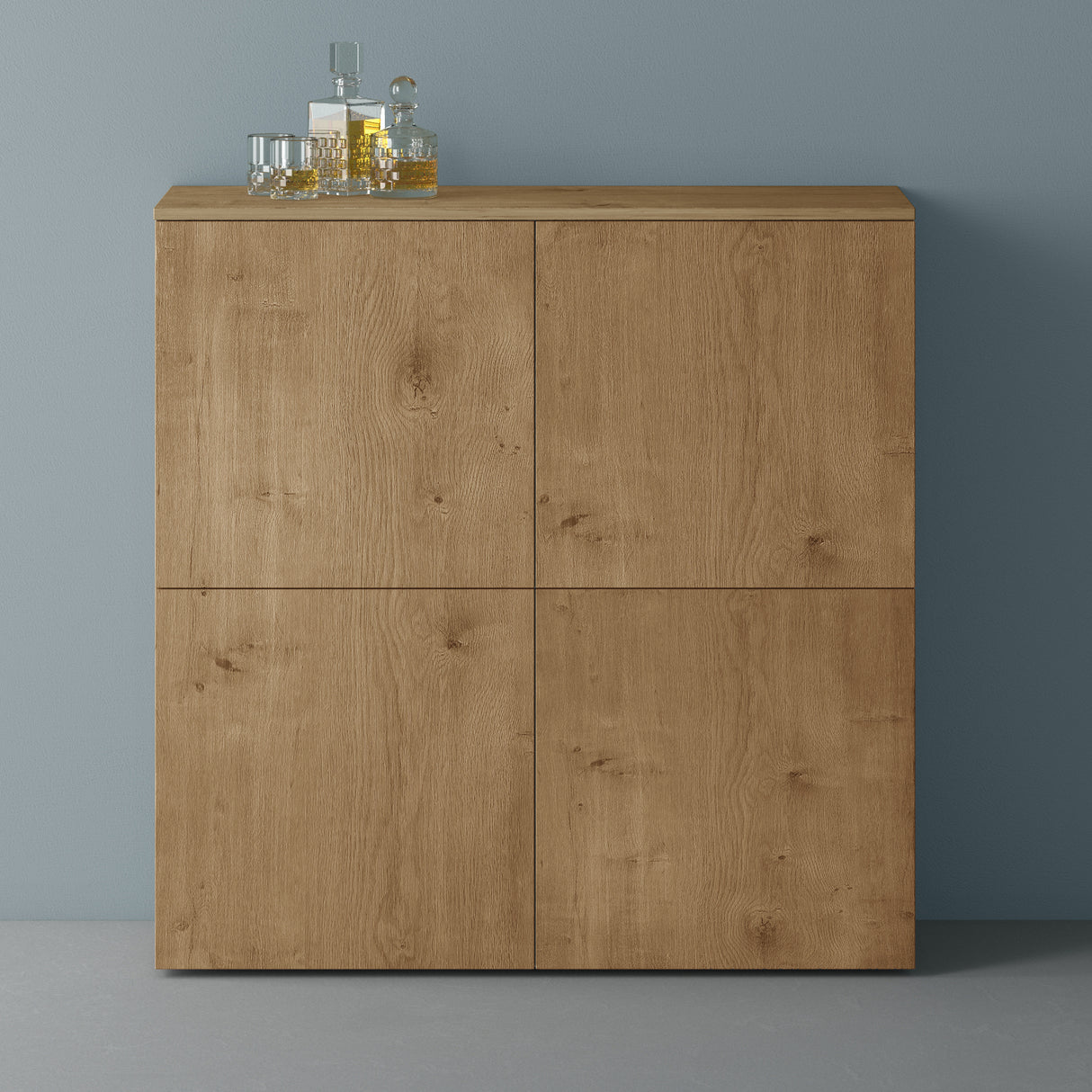 glasvilla Möbel Kommode Aufbewahrungsschrank mit 4 Türen Sideboard Schrank Mehrzweckschrank Schrank04