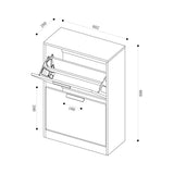 glasvilla Schuhschrank Schuhkommode Schuhkipper BxTxH: 60x28x89 cm Schmal Schuhregal Möbel Schuhschrank01