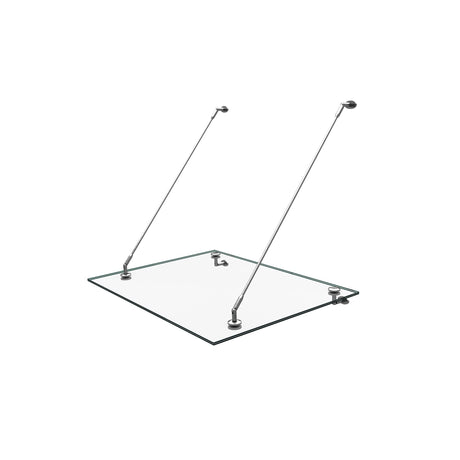 glasvilla Glasvordach Überdachung Transparenter VSG mit SGP Folie Vordach Edelstahl Wandhalterung Regenschutz Eingangsbereich VDG02K