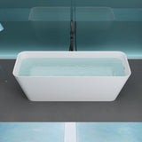 glasvilla Freistehende Badewanne Weiß matt Mineralguss Standbadewanne inkl. Nano-Versiegelung