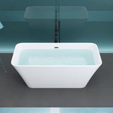 glasvilla Freistehende Badewanne Acryl Oval Acryl-Standbadewanne inkl. Pop Up Ablaufgarnitur Weiß