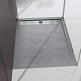 glasvilla Duschwanne Duschtasse für Duschkabine flach Rechteckig Beton-Grau aus hochwertigem Mineralguss Corvus