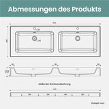 lavabo double Glasvilla, lavabo à poser, lavabo suspendu, lavabo en fonte minérale, meuble-lavabo Col830