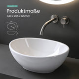 Lavabo de Encimera Glasvilla Brüssel205 Diseño Ovalado con Sellado Nano