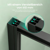glasvilla Duschkabine Eckeinstieg  mit Schiebetür nach innen, Eckdusche Duschabtrennung 195cm Höhe, 6mm ESG-Sicherheitsglas Nano-Beschichtung Ravenna69K