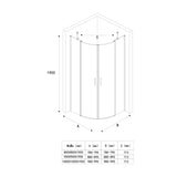 glasvilla Duschabtrennung Viertelkreis mit 2 Drehtüren Dusche ESG-Sicherheitsglas Nano-Beschichtung Ravenna52K