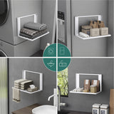 glasvolla Handtuchhalter Badetuchhalter Magnetische Regale für Waschmaschine Klappregal Wandregal ohne Bohren 41x25cm Multifunktionaler Regal für Kühlschrankseit, Bad, Küche Folda-01