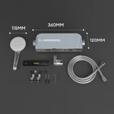 glasvilla Thermostat Badewannenarmatur mit Handbrause Wannenarmatur Wannenthermostat 4 Strahlarten Wandarmatur für Badewanne aus Messing inkl. Brauseschlauch Duschsystem8