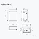 glasvilla Badmöbelset Badezimmermöbel bestehend aus Waschbecken in Anthrazit Matt und Waschbeckenunterschrank BTH: 46x26x63cm Pisa02