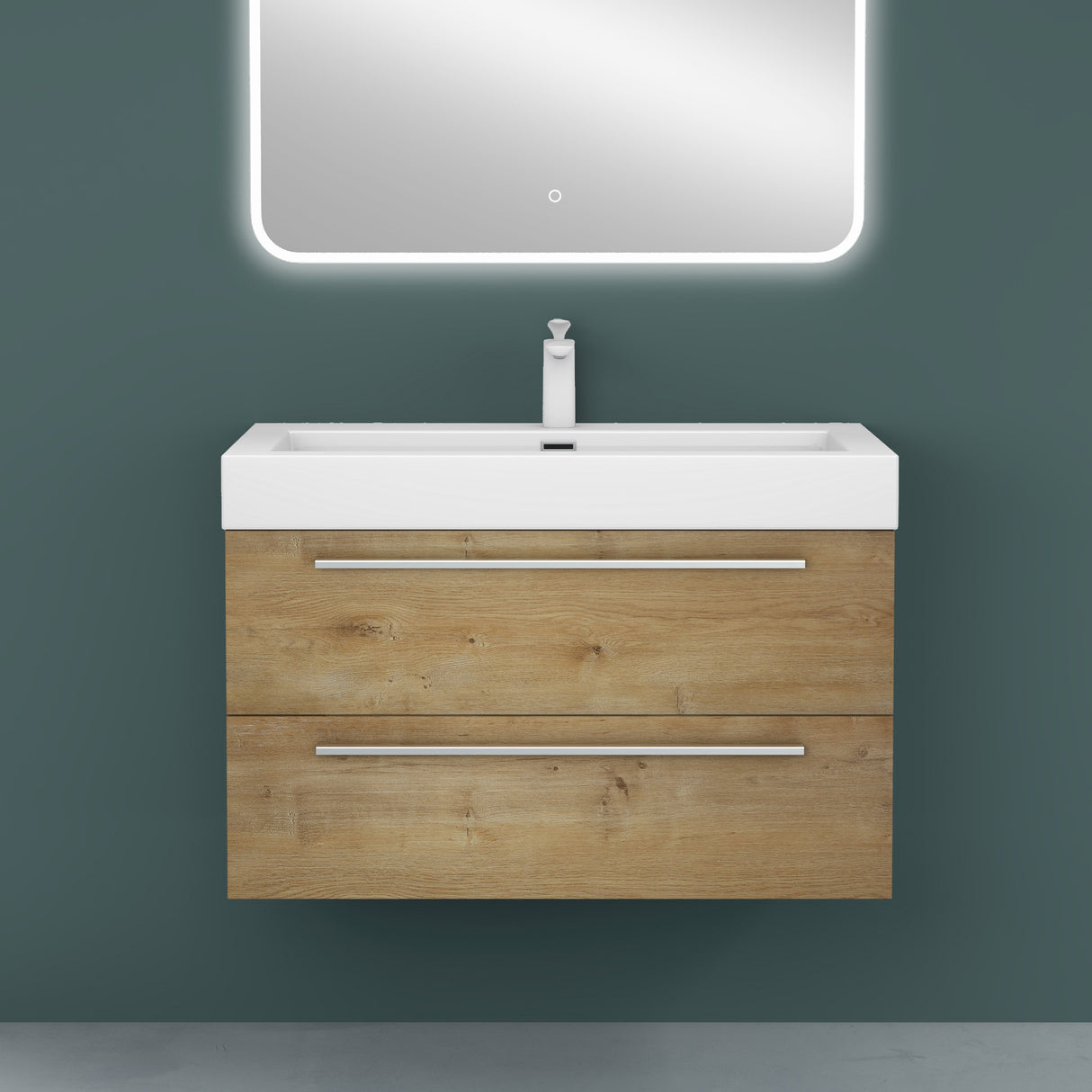 glasvilla Badmöbel-Set Waschbeckenunterschrank Waschtisch mit Unterschrank inkl. Mineralguss-Waschbecken Quadratto