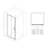 glasvilla Duschtür Nischentür dusche Duschabtrennung Duschkabine Duschwand 8mm Klarglas ESG-Sicherheitsglas mit Nanobeschichtung Teramo37K