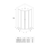 glasvilla Duschkabine viertelkreis Dusche Duschabtrennung mit 2 Schiebetüren ESG-Sicherheitsglas Nano-Beschichtung Ravenna32K