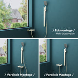 glasvilla Duschsystem mit Regendusche Duschkopf 3 Strahlarten höhenverstellbar Duschbrause mit Unterauslauf aus Aluminium Duschsystem10