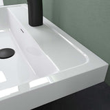 glasvilla Waschbecken Einbauwaschbecken Rechteckige Waschschale aus Mineralguss mit Überlauf Col8