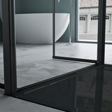 glasvilla Duschkabine U-Form Duschabtrennung Duschkabine Aluminiumrahmen ESG-Sicherheitsglas Klarglas Doppeltüre Schwarz Ravenna66UK