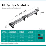 glasvilla Duschwannenfüße Duschwannenfuß Brausewannenfuß Montagefuß für Duschwannen in X-Form Duschwannengestell mit 5 Stellfüßen