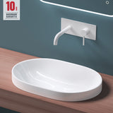 glasvilla Waschbecken Einbauwaschbecken, weiß Brüssel5006A aus Keramik, mit Nano-Beschichtung