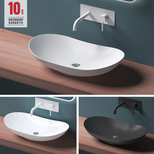 Lavabo de Encimera Glasvilla Brüssel858 Cerámica Premium con Sellado Nano