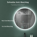 glasvilla Wandspiegel Badezimmer Spiegel LED runder Lichtspiepgel LED Bad-Spiegel mit Touchschalter, Antibeschlag durch Antifog-Schicht LED-Spiegel 05