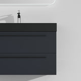 glasvilla Badmöbel-Set Waschbeckenunterschrank Waschtisch mit Unterschrank inkl. Mineralguss-Waschbecken in Anthrazit Quadratto