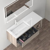 glasvilla Badmöbel-Set Waschtisch mit Unterschrank mineralguss Waschbecken-Unterschrank 120x46x49cm Open