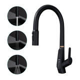 glasvilla Wasserhahn Küche Küchenamatur ausziehbar 360° drehbar 3 Wasserstrahl-Modi LED-Digitalanzeige Küchenwasserhahn Spültischarmatur MS-8085